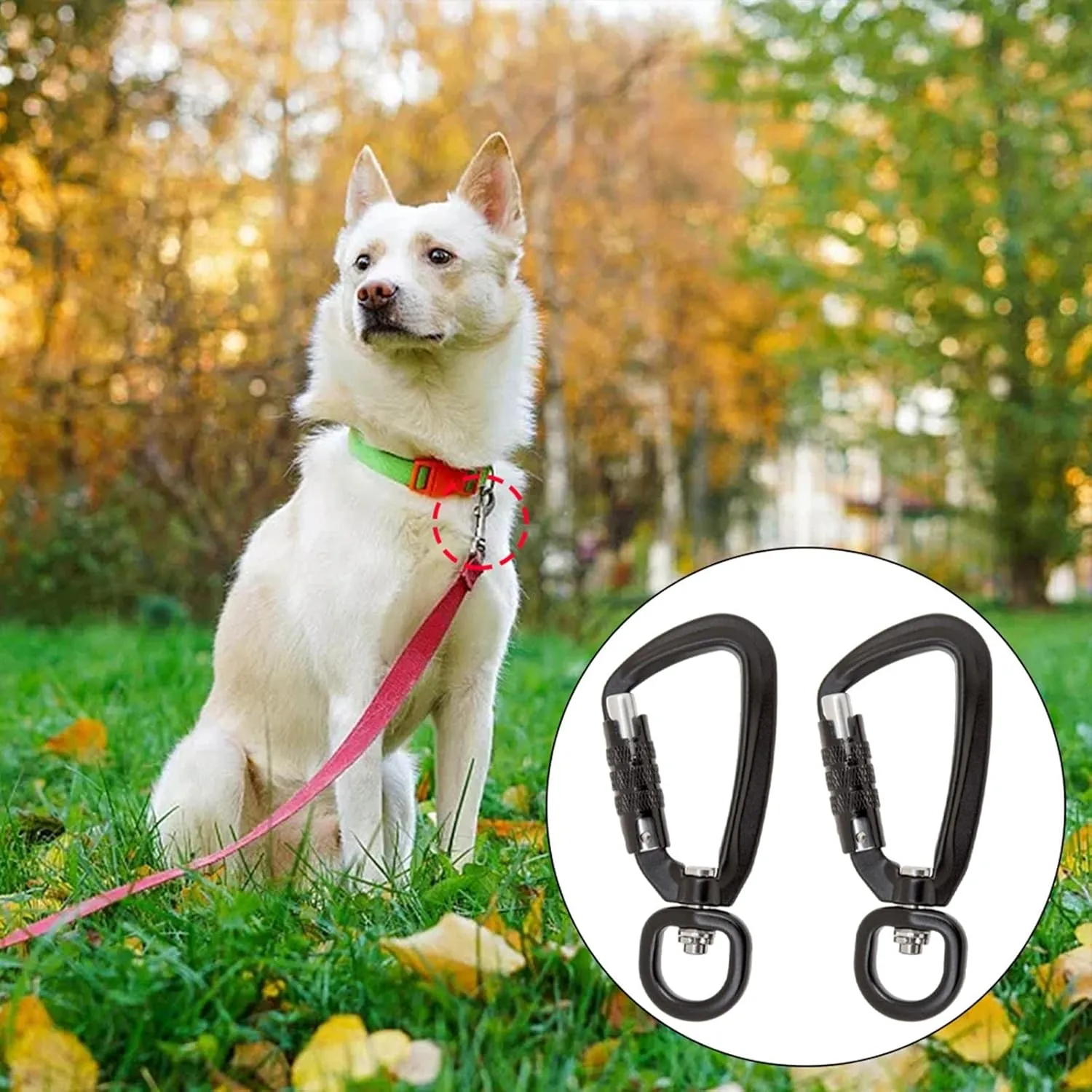 Set of 2 Self Locking Carabiner Hooks for Hiking