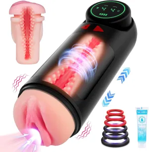 Sex Toys Automatic Male Masturbator - Adult Toys Penis Pump with 4 Sucking & Vibrating & Thrusting Modes, Sex Toys for Men Pocket Pussy Male Stroker for Penis Stimulation, Male Sex Toys LED Display