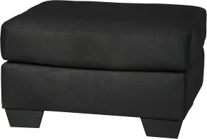 Signature Design by Ashley Darcy Casual Plush Square Accent Ottoman, Black
