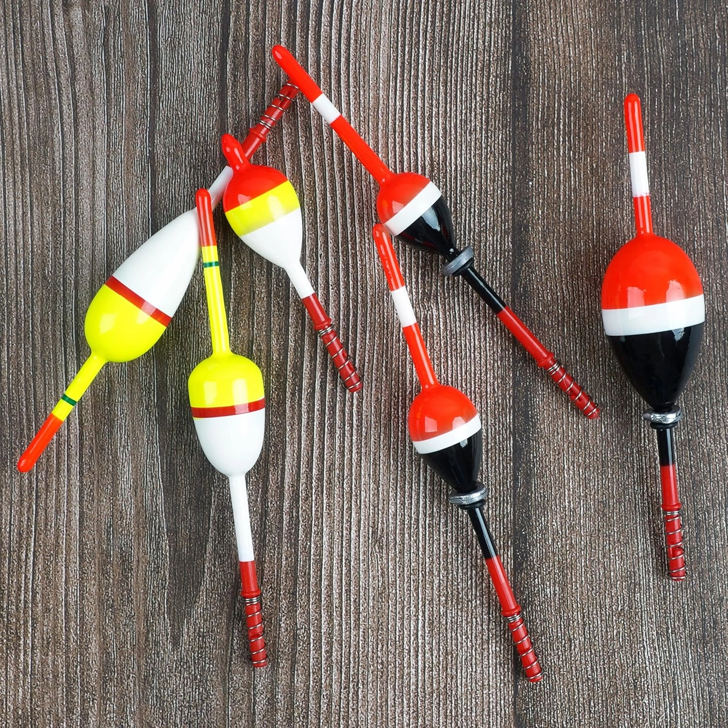 SILANON Wood Slip Bobbers Fishing Floats and Bobbers Spring Oval Stick Slip Floats for Crappie Catfish Trout Panfish Walleyes Fishing 5/10pcs