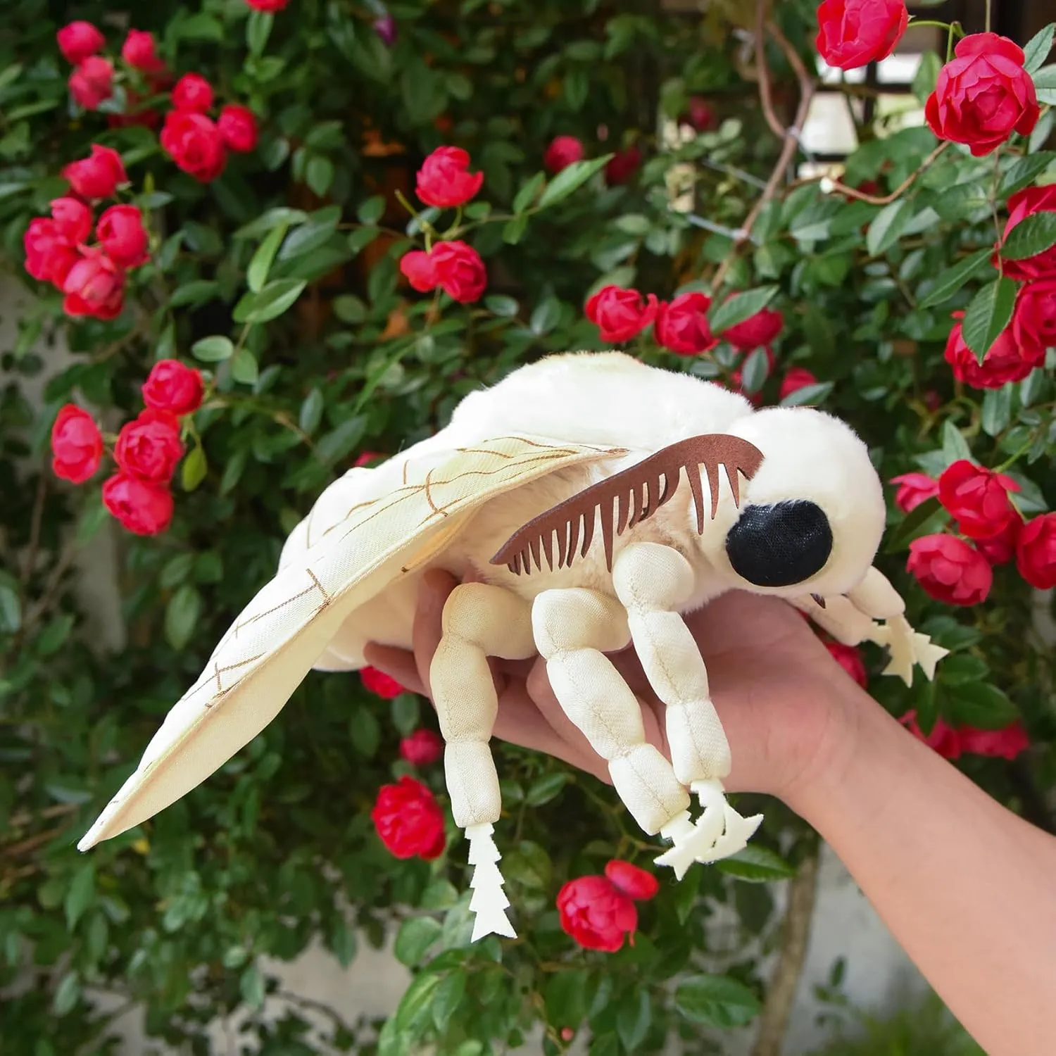 Silk Moth Plush Simulation Toy, Cute Yellow Silk Moth Toy, Soft Plush Animal Silk Moth Toy Collection, Flying Animal for Boys and Girls 16in, Medium