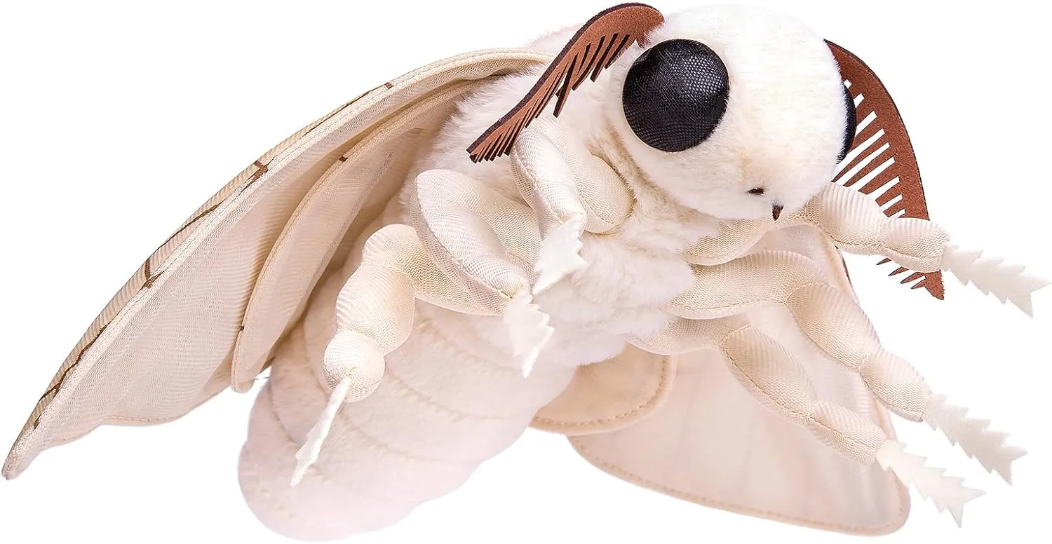 Silk Moth Plush Simulation Toy, Cute Yellow Silk Moth Toy, Soft Plush Animal Silk Moth Toy Collection, Flying Animal for Boys and Girls 16in, Medium