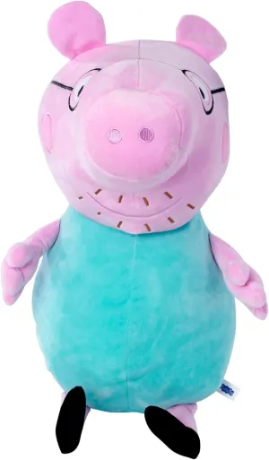 Simba 109261005 Peppa Pig Plush Papa Pig, 37 cm, in Standard Outfit, Plush Figure, Plush Toy, from The First Months of Life