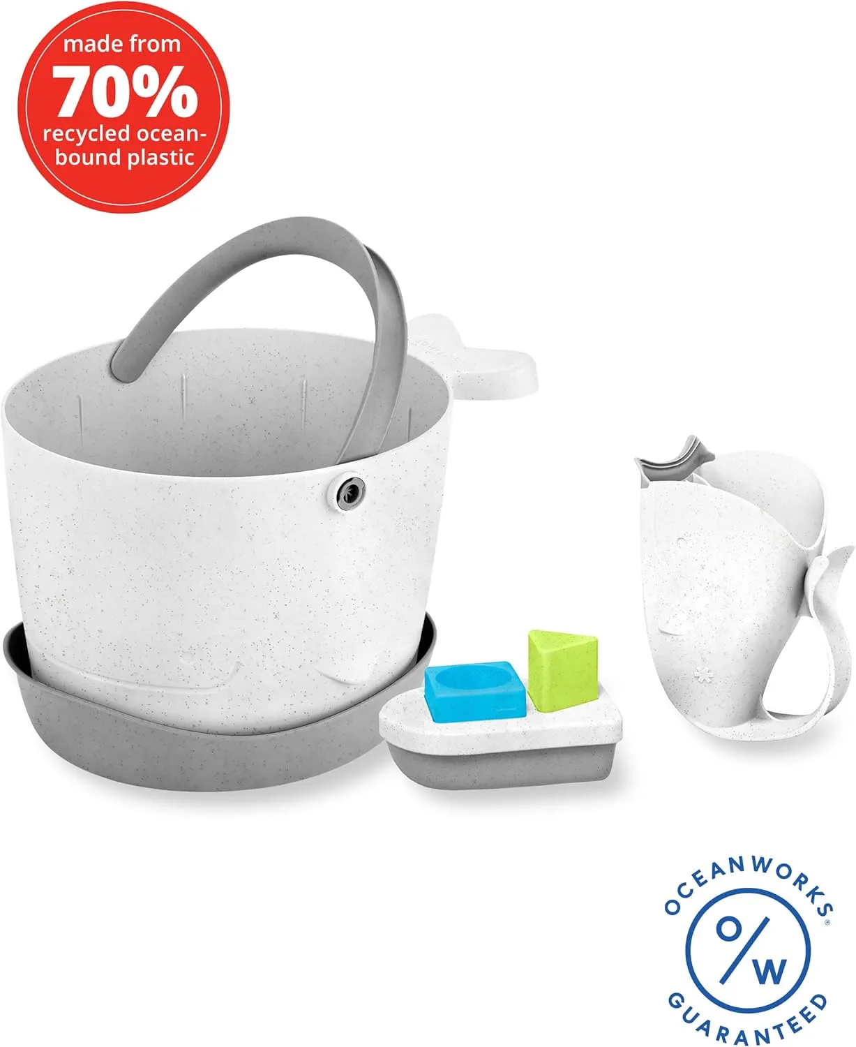 Skip Hop Moby x Oceanworks Baby Bath & Bath Toy Bucket Bundle