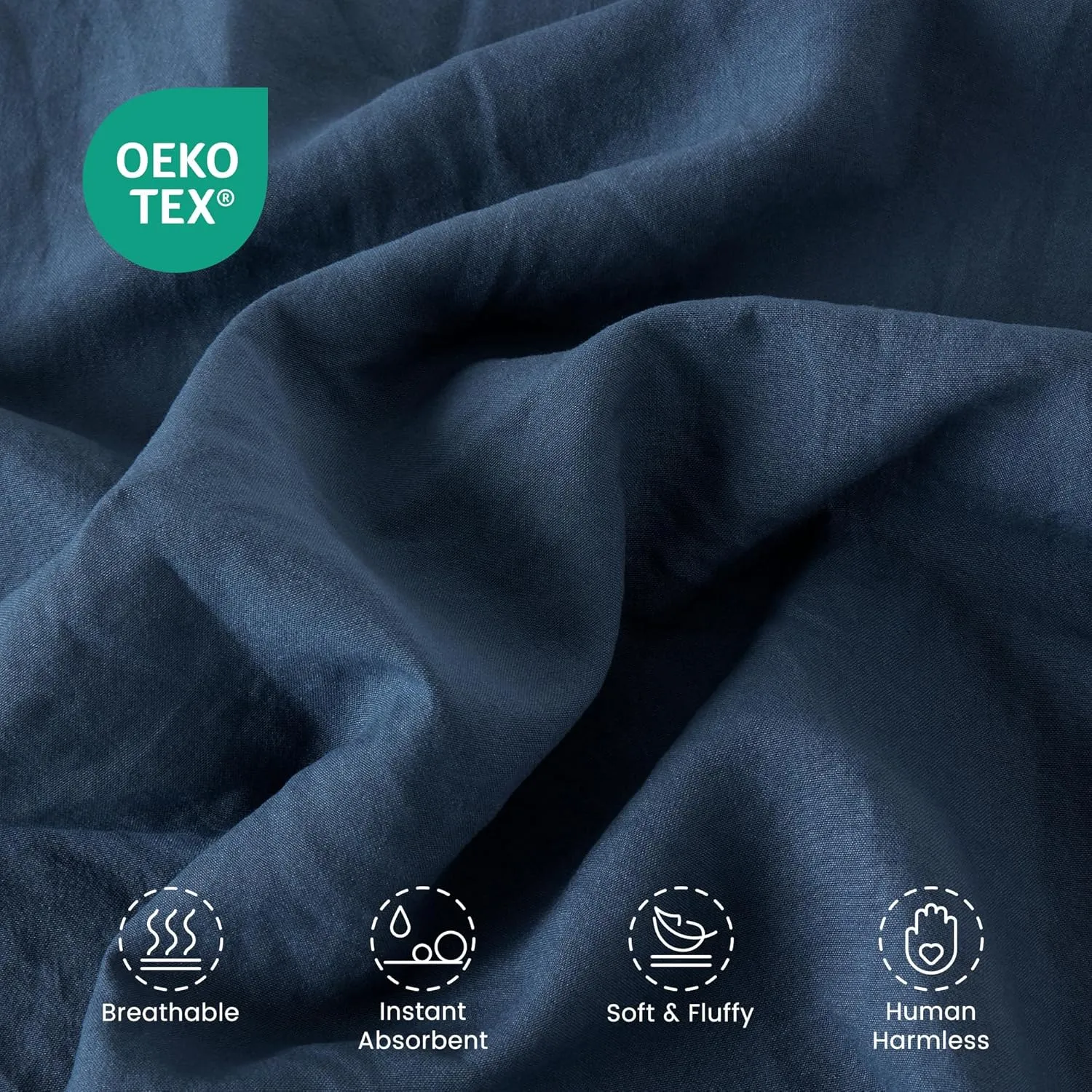 SLEEP ZONE Duvet Cover Full Size, Stone Washed, Soft and Comfortable with Natural Wrinkles, Easy Care, Gift-Wrapped, Safe and Skin-Friendly(Navy, Full)