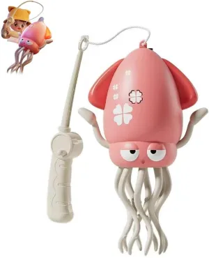 Smart Dancing Octopus Toy with Obstacle Avoidance - Interactive Learning Pet, LED Music & USB Rechargeable, Fishing Rod(Pink)