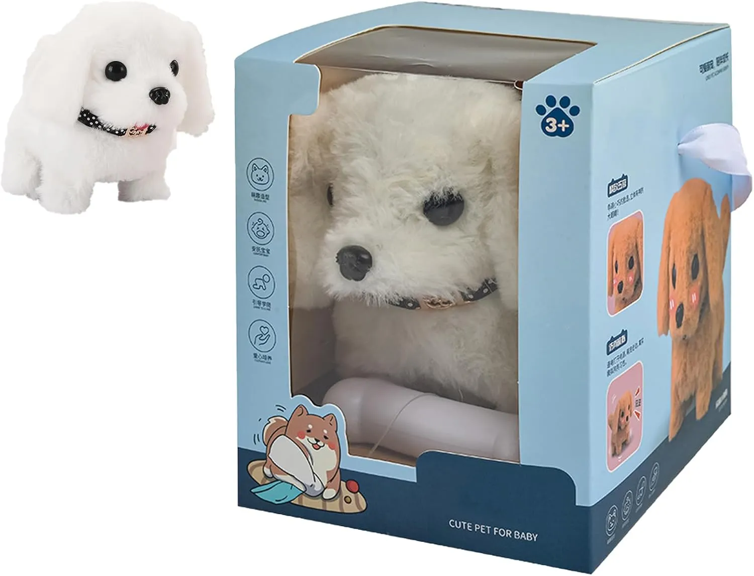 Smart Robot Dog - Robot Puppy, My Realistic RobotPuppy, RobotDog That Acts Like a Real Dogs, 2025 New Upgrade Robotic Puppy for Tail Wagging, Barking, Walking (White)
