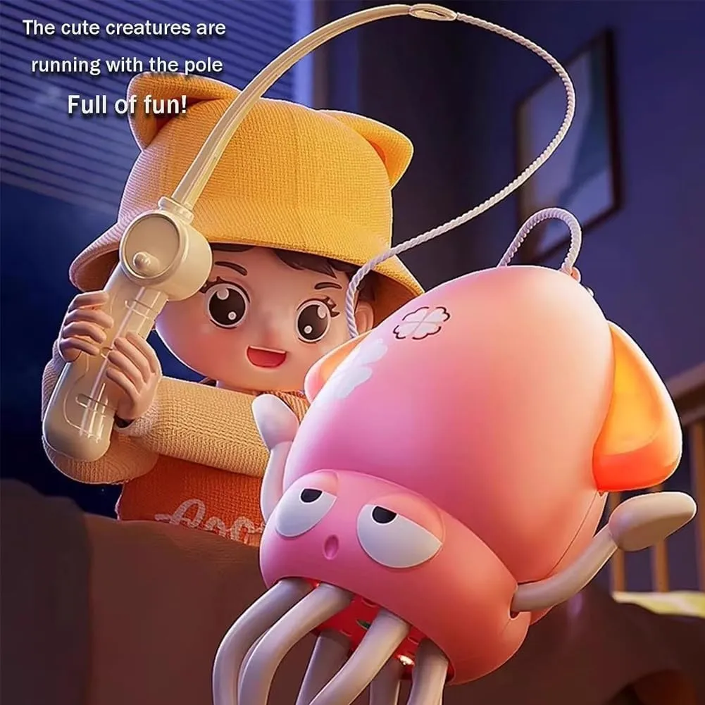 Smart Tentacle Explorer, Electric Dancing Octopus Toy, Playful Magical Wiggly Octopus Toy, Crawling Automatic Obstacle Sensor Toys, Rechargeable Dancing Toys with LED Flashing Lights & Music(Pink#Fish