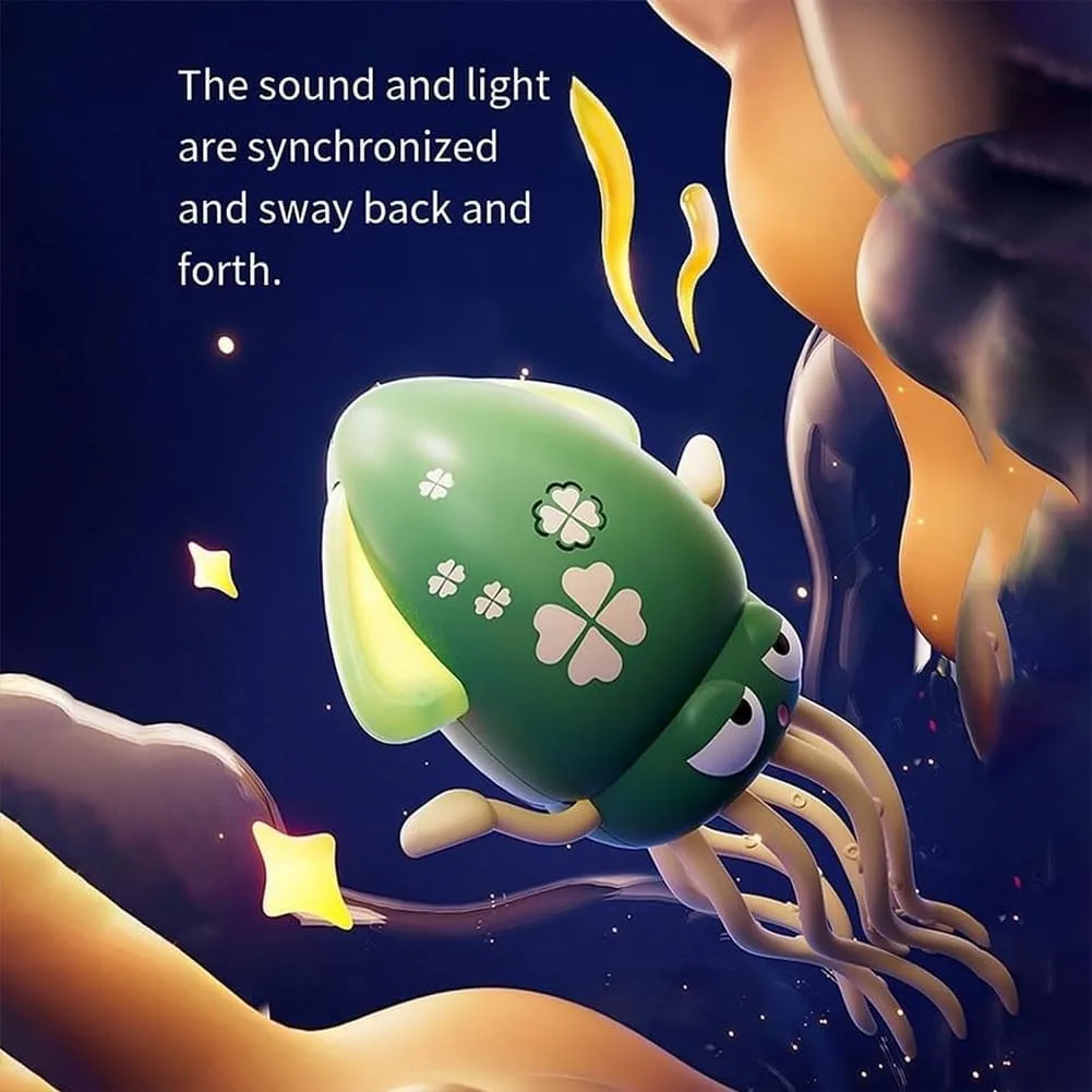 Smart Tentacle Explorer, Playful Dancing Octopus Toy, Wiggly Wonder Interactive Fun Octopus, Electric Automatic Obstacle Avoidance Toy, Smart 8-Leg Wiggly Robotic with LED & Music(Yellow Fishing Rod)