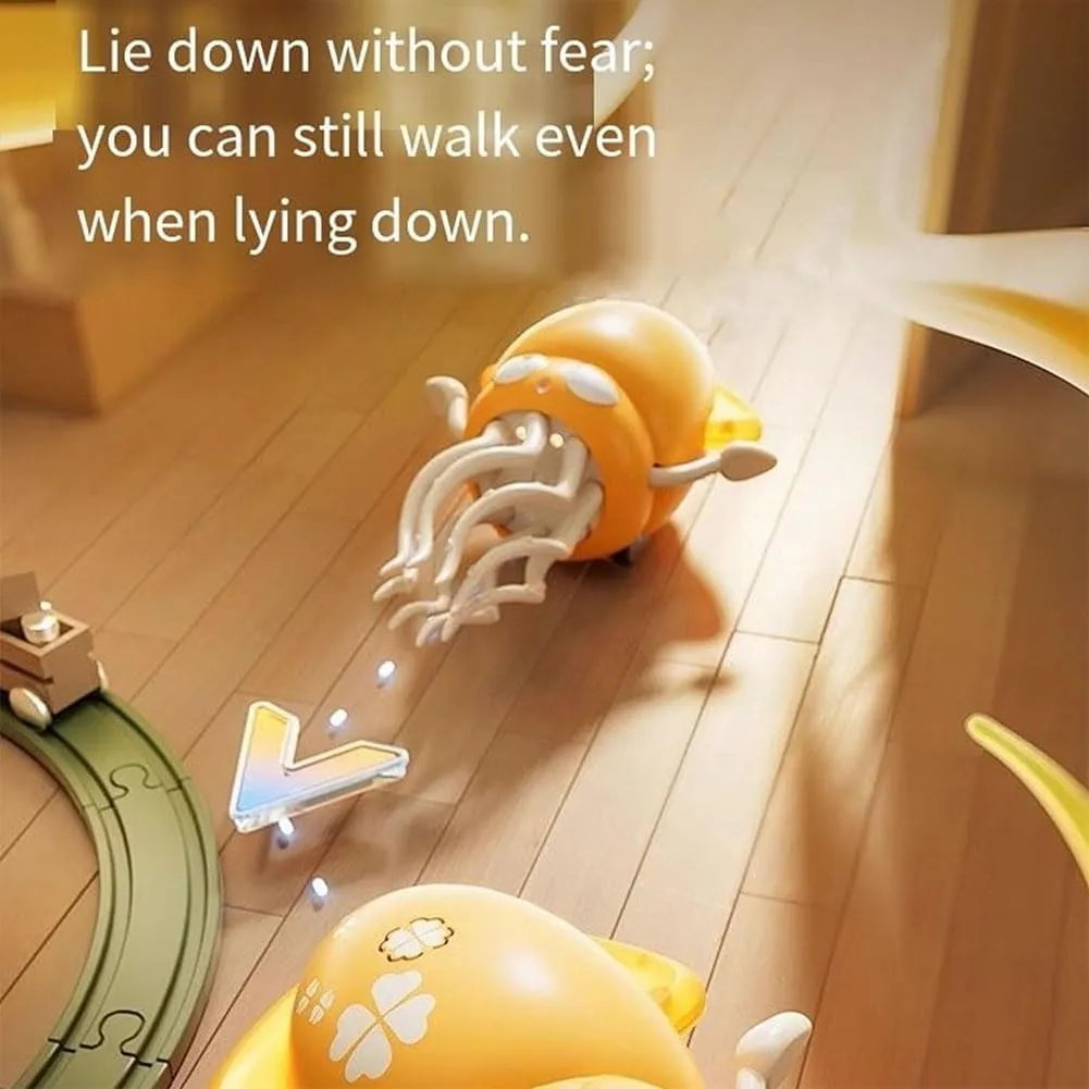Smart Tentacle Explorer, Playful Dancing Octopus Toy, Wiggly Wonder Interactive Fun Octopus, Electric Automatic Obstacle Avoidance Toy, Smart 8-Leg Wiggly Robotic with LED & Music(Yellow Fishing Rod)
