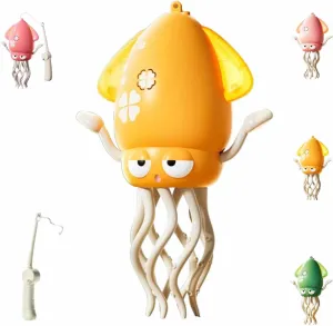 Smart Tentacle Explorer, Wiggly Wonder Octopus, Electric Playful Dancing Squid Toy, Crawling Automatic Obstacle Sensor Toys, 8-Leg Auto-Dance Self-Navigating Robotic, With LED Lights & Music(Yellow)