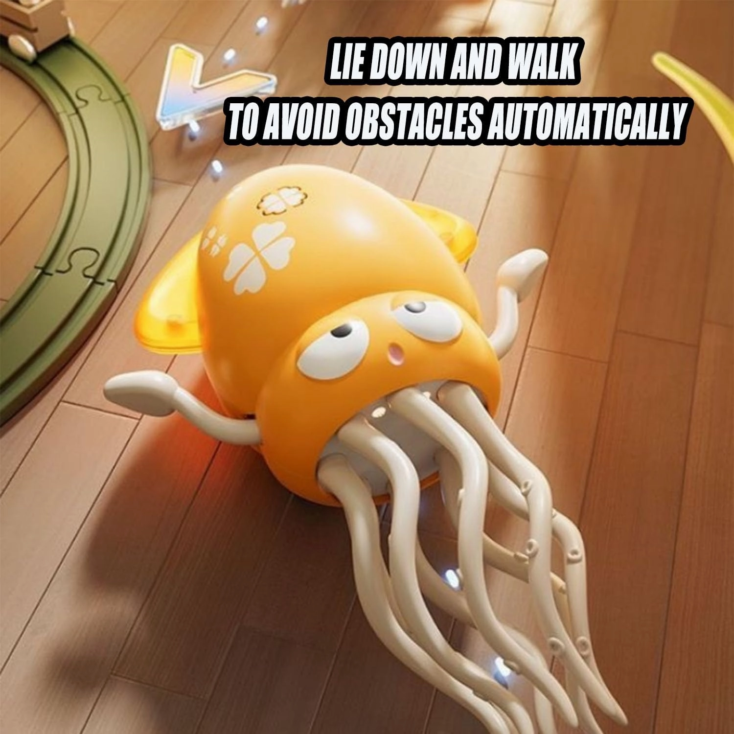 Smart Tentacle Explorer, Wiggly Wonder Octopus, Crazy 8-Leg Auto-Dance Octopus Toy, Crawling Dancing Automatic Obstacle Sensor Toys, for Entertainment and Relaxation (Green)