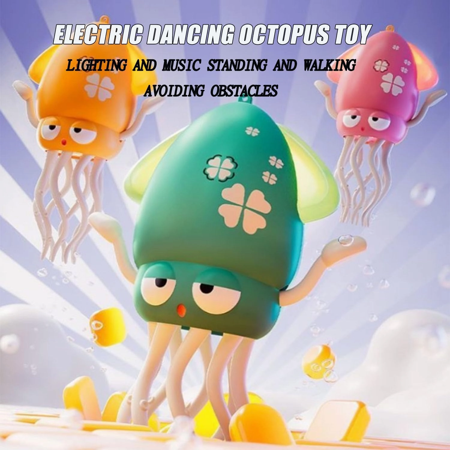 Smart Tentacle Explorer, Wiggly Wonder Octopus, Crazy 8-Leg Auto-Dance Octopus Toy, Crawling Dancing Automatic Obstacle Sensor Toys, for Entertainment and Relaxation (Green)
