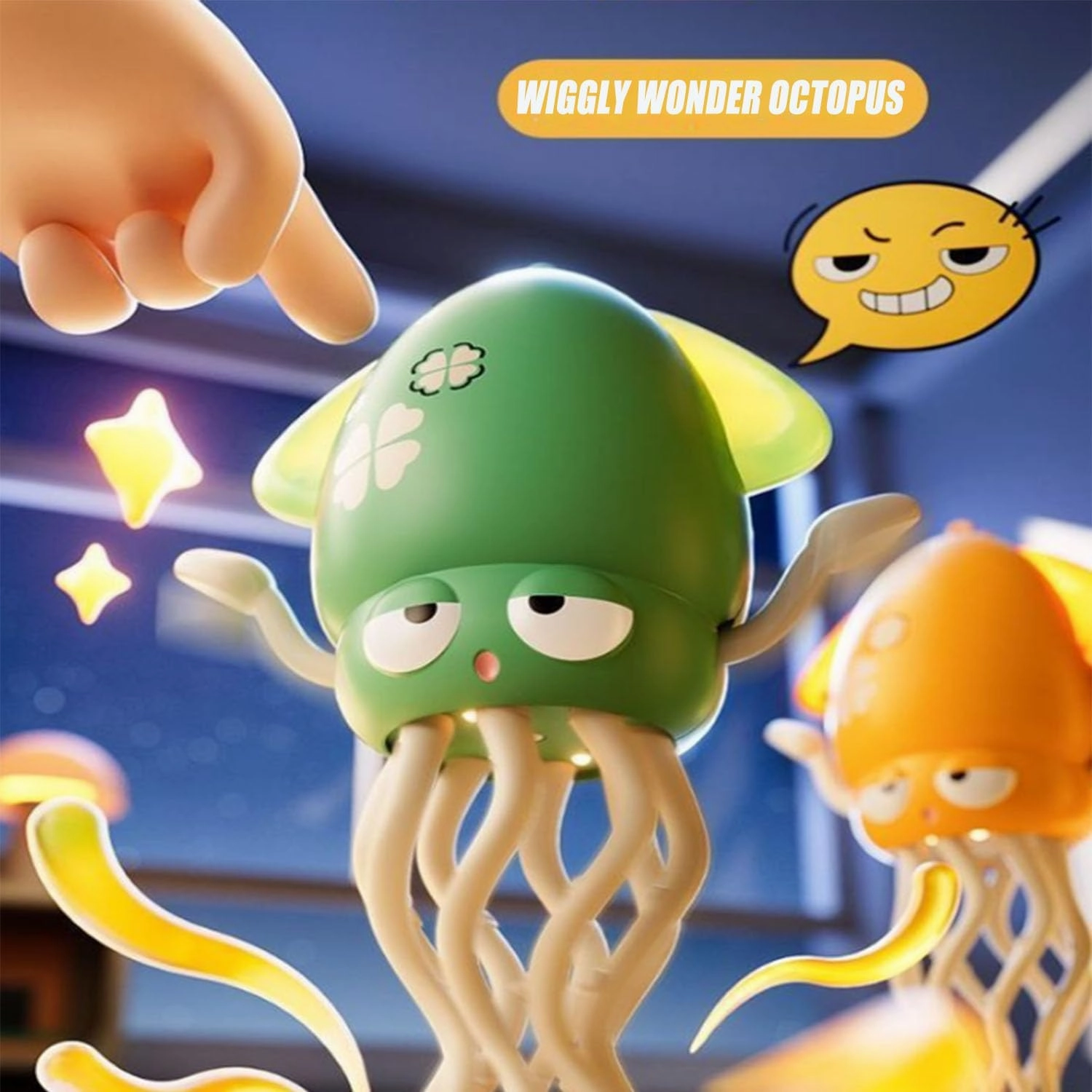 Smart Tentacle Explorer, Wiggly Wonder Octopus, Crazy 8-Leg Auto-Dance Octopus Toy, Crawling Dancing Automatic Obstacle Sensor Toys, for Entertainment and Relaxation (Green)