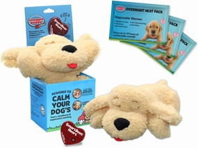 Snuggle Puppy Plus Dog Toys with 3 Heat Packs & New Motion Activated RealFeel Heartbeat - Dog Anxiety Relief, Calming Aid, and Comfort Toy for Behavioral Training