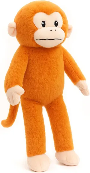 Soft Orange Monkey Plush Toy - Cuddly Stuffed Animal for Kids, Cute and Huggable Plushie, Classic Design, 23 inches