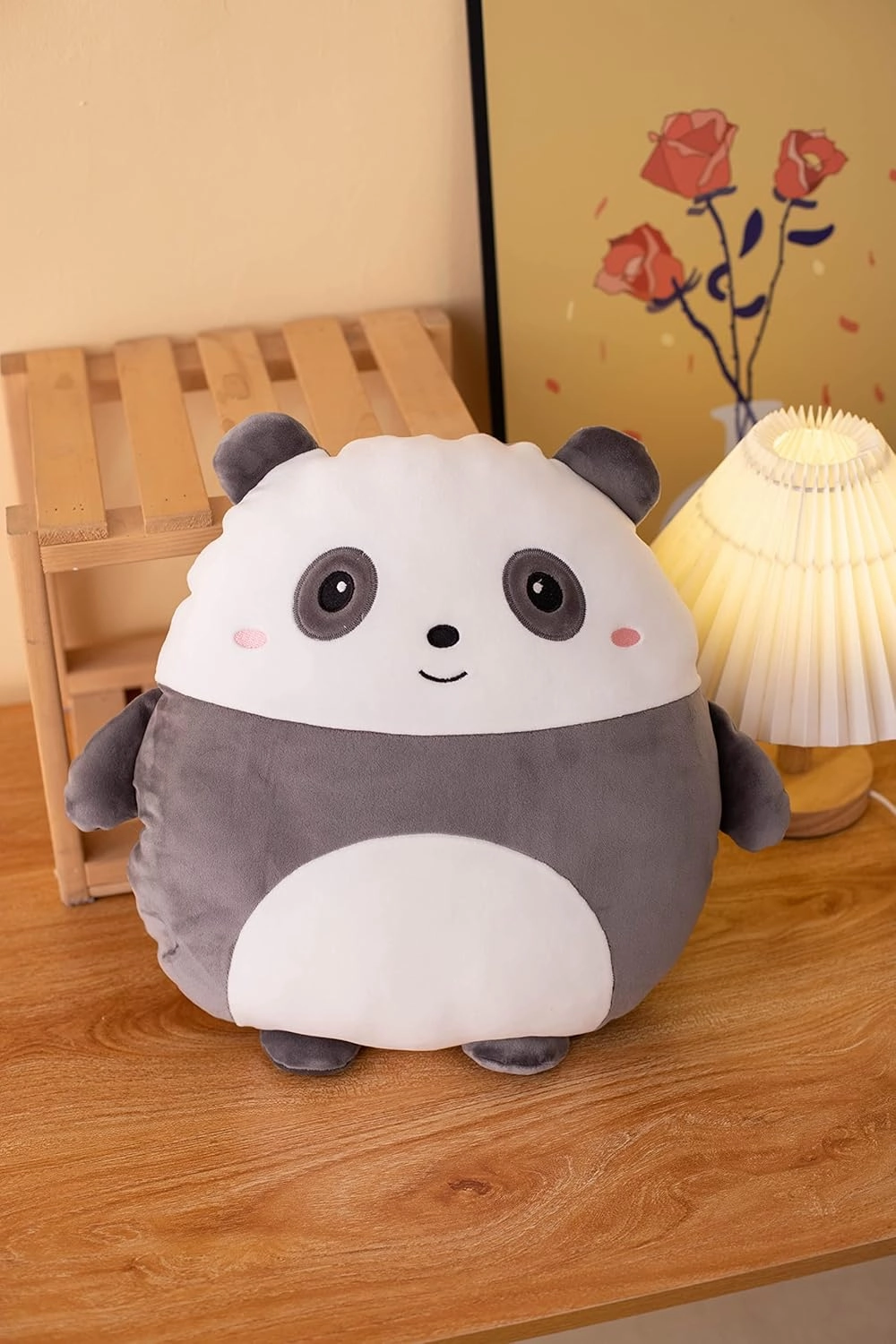 Soft Panda Plush Hugging Pillow Cute Black Panda Stuffed Animal Plushies Toy Panda Kids Stuffed Animals Plush Toys for Birthday, Valentine, Christmas 16 Inch
