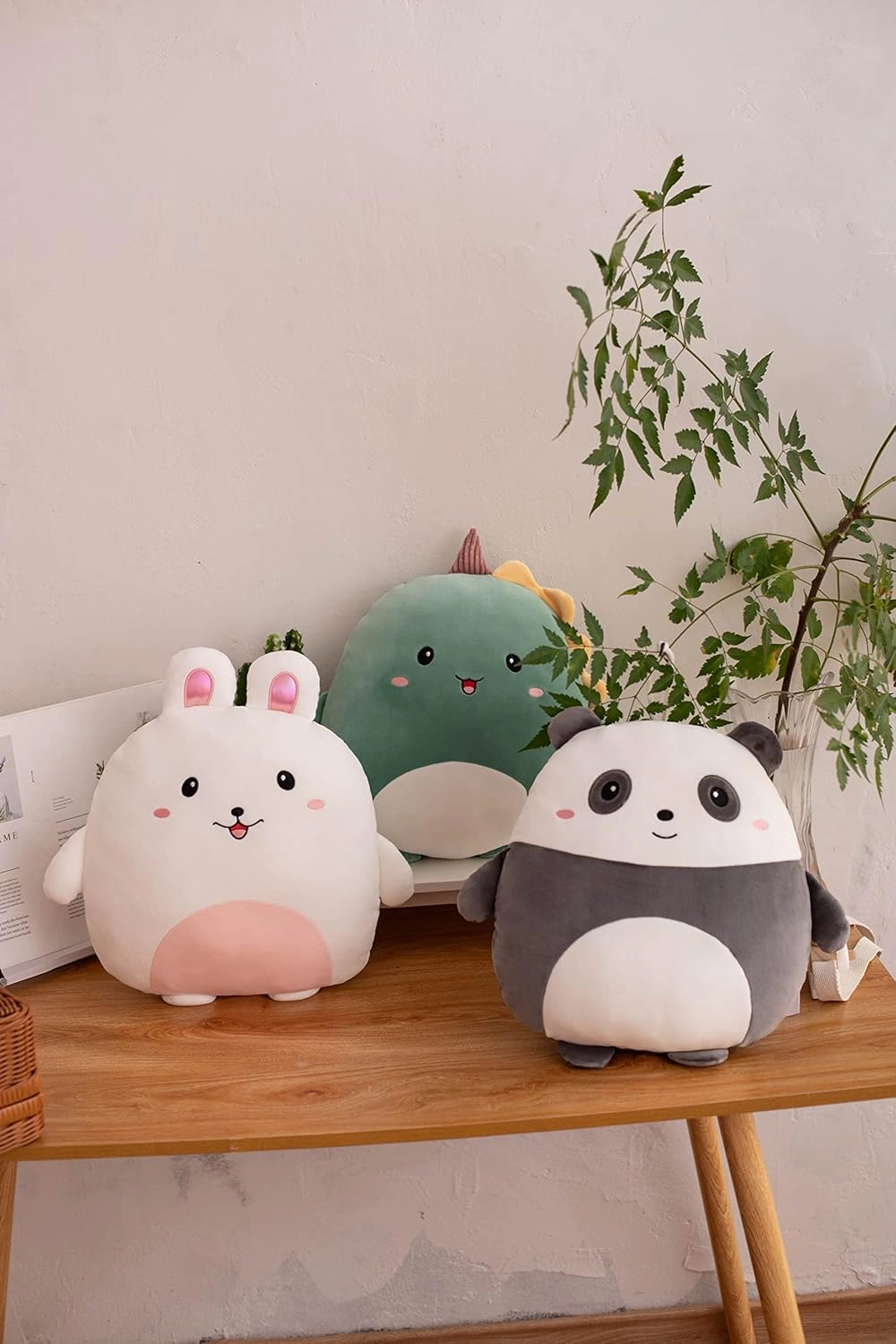 Soft Panda Plush Hugging Pillow Cute Black Panda Stuffed Animal Plushies Toy Panda Kids Stuffed Animals Plush Toys for Birthday, Valentine, Christmas 16 Inch