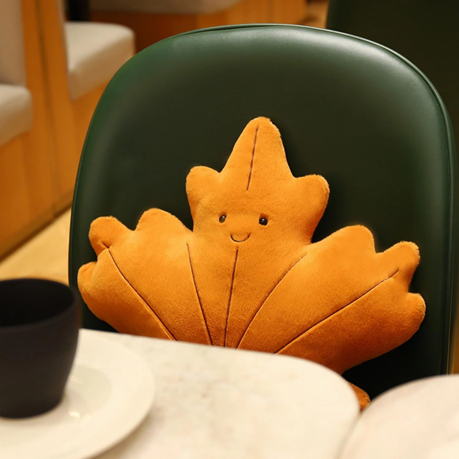 Soft Plush Maple Leaf Pillow Stuffed Maple Leaf Animal Plush Toy Maple Leaf Plushies Home Decor for Lover in Birthday and Holiday, 16 Inch
