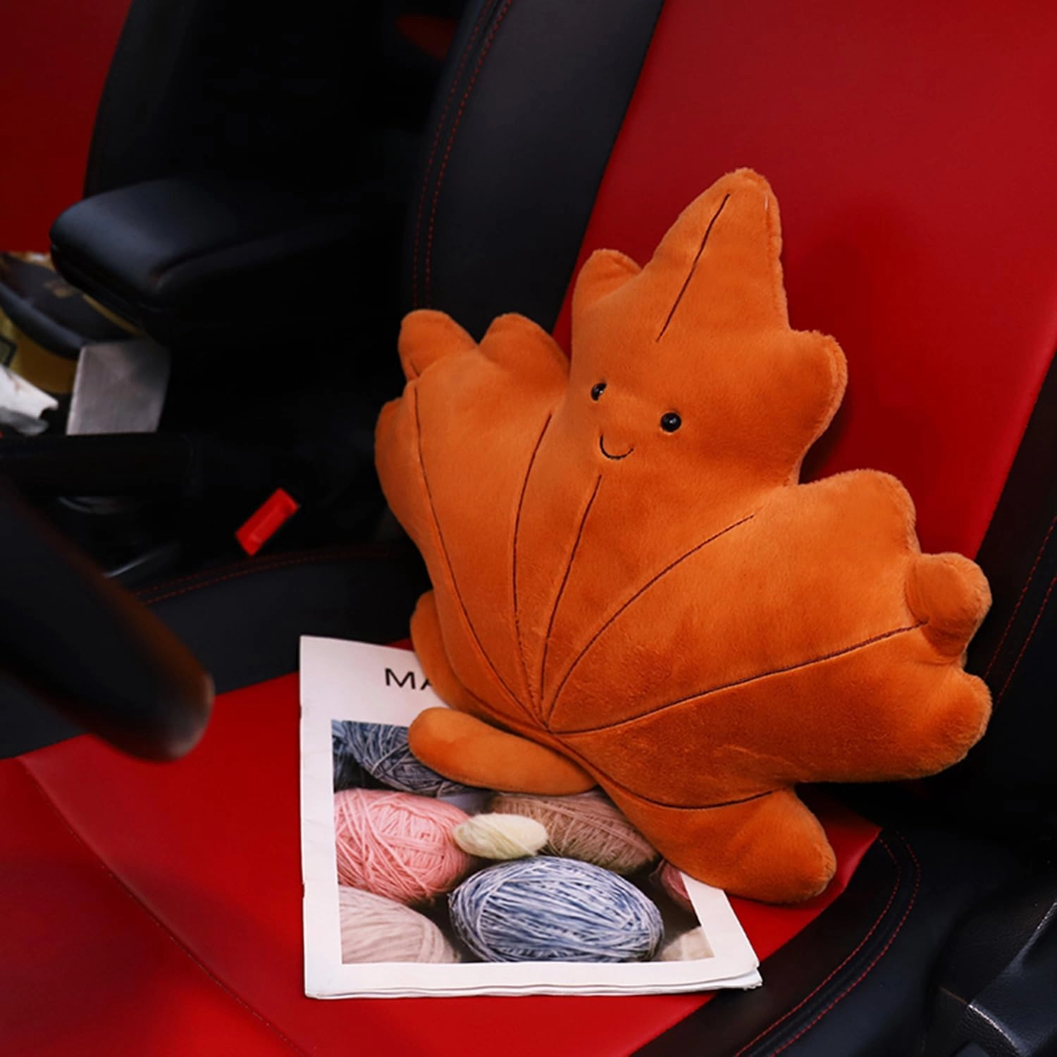 Soft Plush Maple Leaf Pillow Stuffed Maple Leaf Animal Plush Toy Maple Leaf Plushies Home Decor for Lover in Birthday and Holiday, 16 Inch