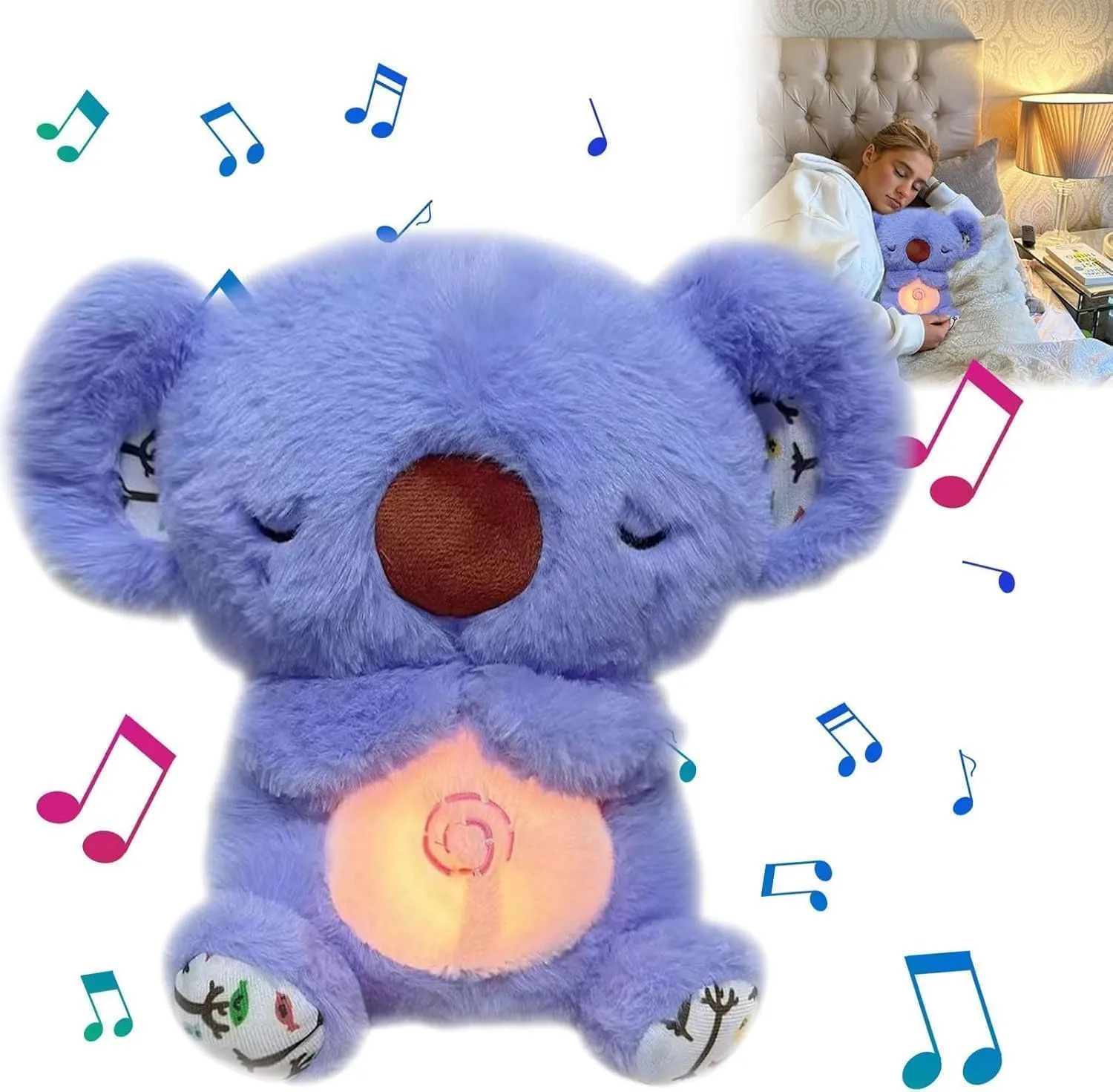 Soothing Koala Bear Plush Toy- Companion with Sensory Details Musical Lighting and Breathing Rhythm Stress and Anxiety Relief