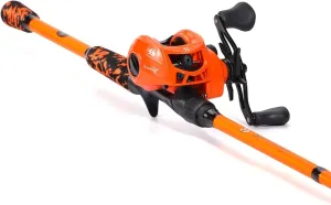 Sougayilang Baitcast Reel and Fishing Rod Combo, IM7 Graphite 2-Piece Blank Rods,EVA Handle & “S” Style Hook Keeper
