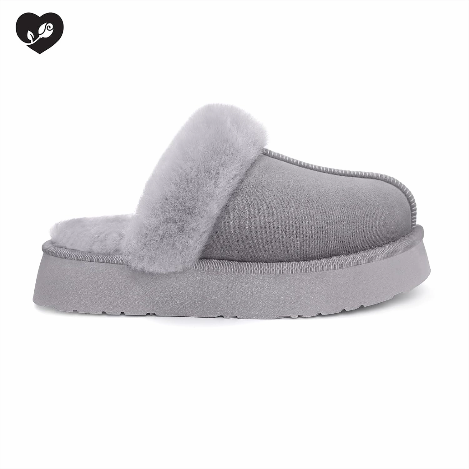 SOULROSE Women's Fuzzy Memory Foam Slippers Disquette Platform Fuzzy Comfy Cozy House Bedroom Indoor Outdoor Slippers Shoes with Non-Slip Sole Womens Gift Slippers