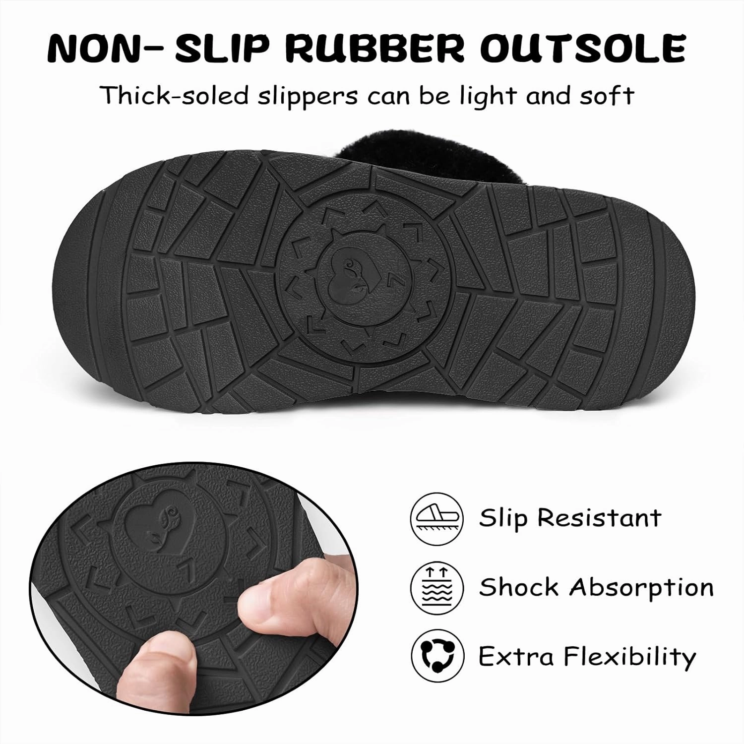 SOULROSE Women's Fuzzy Memory Foam Slippers Disquette Platform Fuzzy Comfy Cozy House Bedroom Indoor Outdoor Slippers Shoes with Non-Slip Sole Womens Gift Slippers