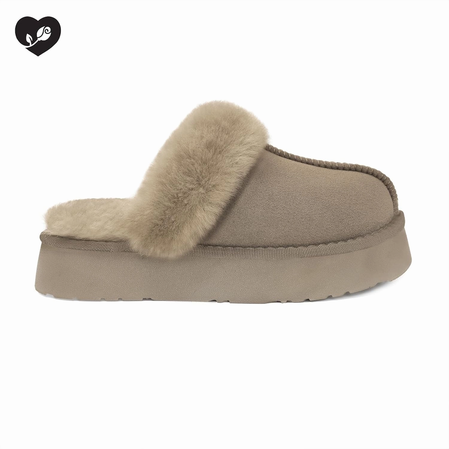 SOULROSE Women's Fuzzy Memory Foam Slippers Disquette Platform Fuzzy Comfy Cozy House Bedroom Indoor Outdoor Slippers Shoes with Non-Slip Sole Womens Gift Slippers