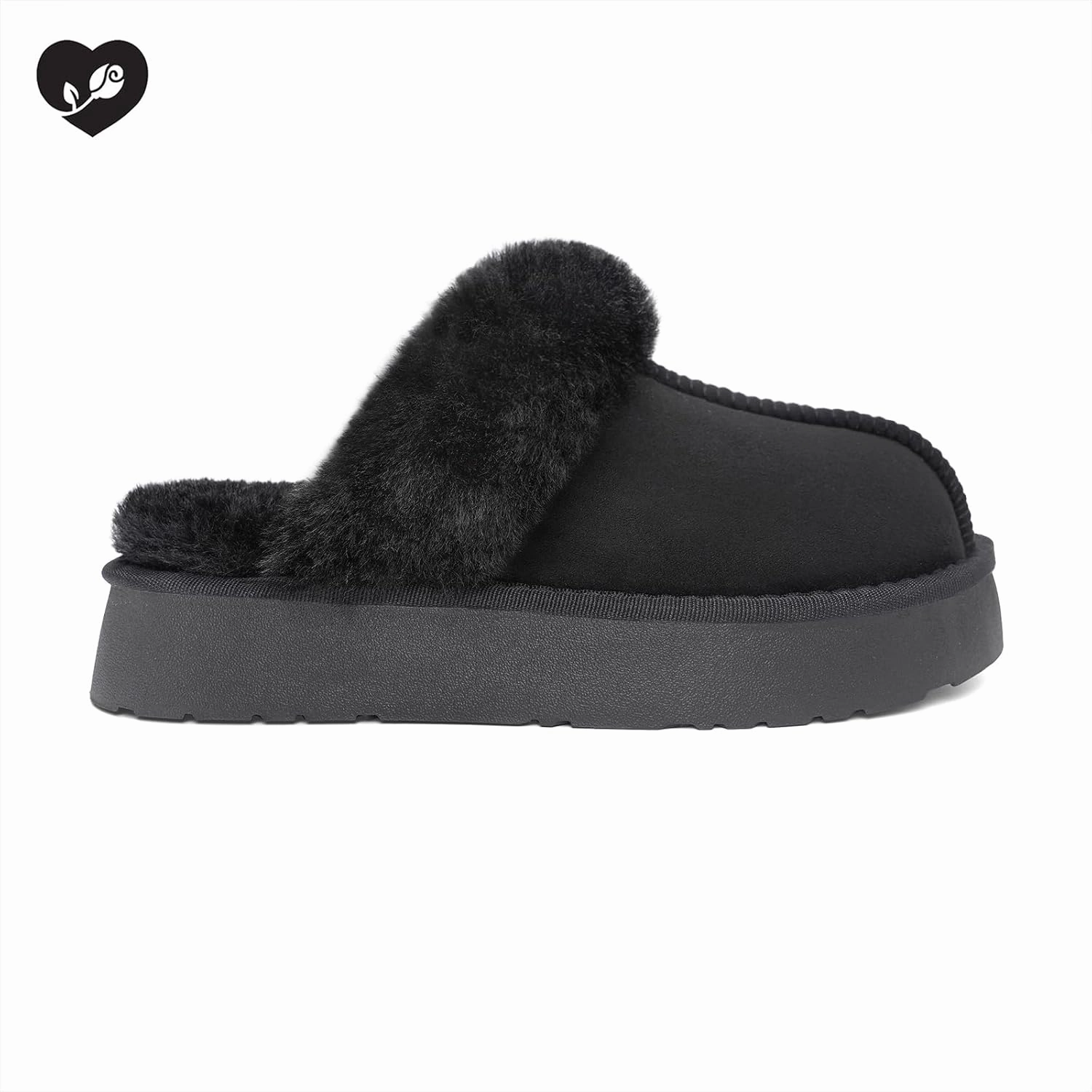 SOULROSE Women's Fuzzy Memory Foam Slippers Disquette Platform Fuzzy Comfy Cozy House Bedroom Indoor Outdoor Slippers Shoes with Non-Slip Sole Womens Gift Slippers