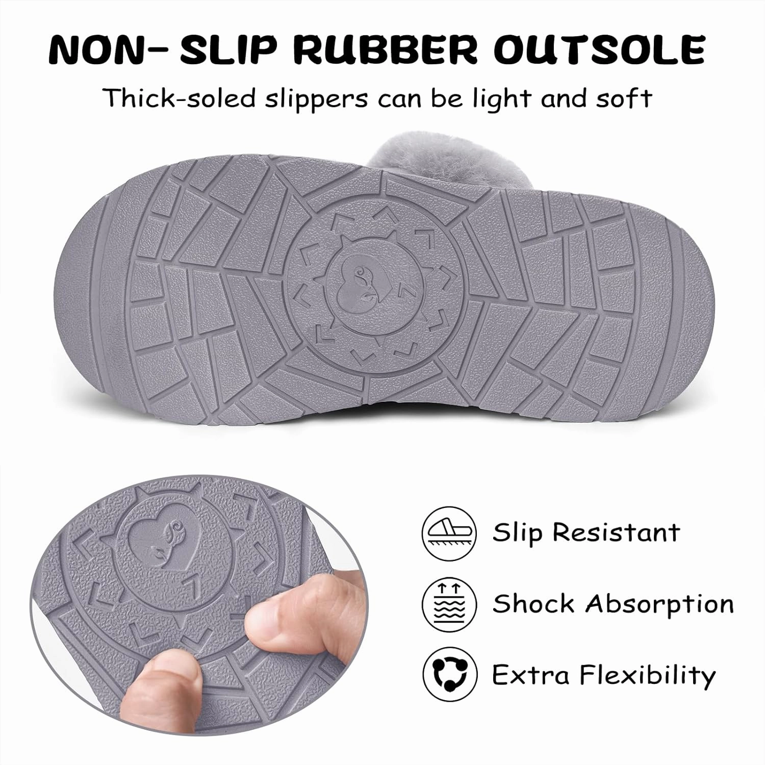 SOULROSE Women's Fuzzy Memory Foam Slippers Disquette Platform Fuzzy Comfy Cozy House Bedroom Indoor Outdoor Slippers Shoes with Non-Slip Sole Womens Gift Slippers
