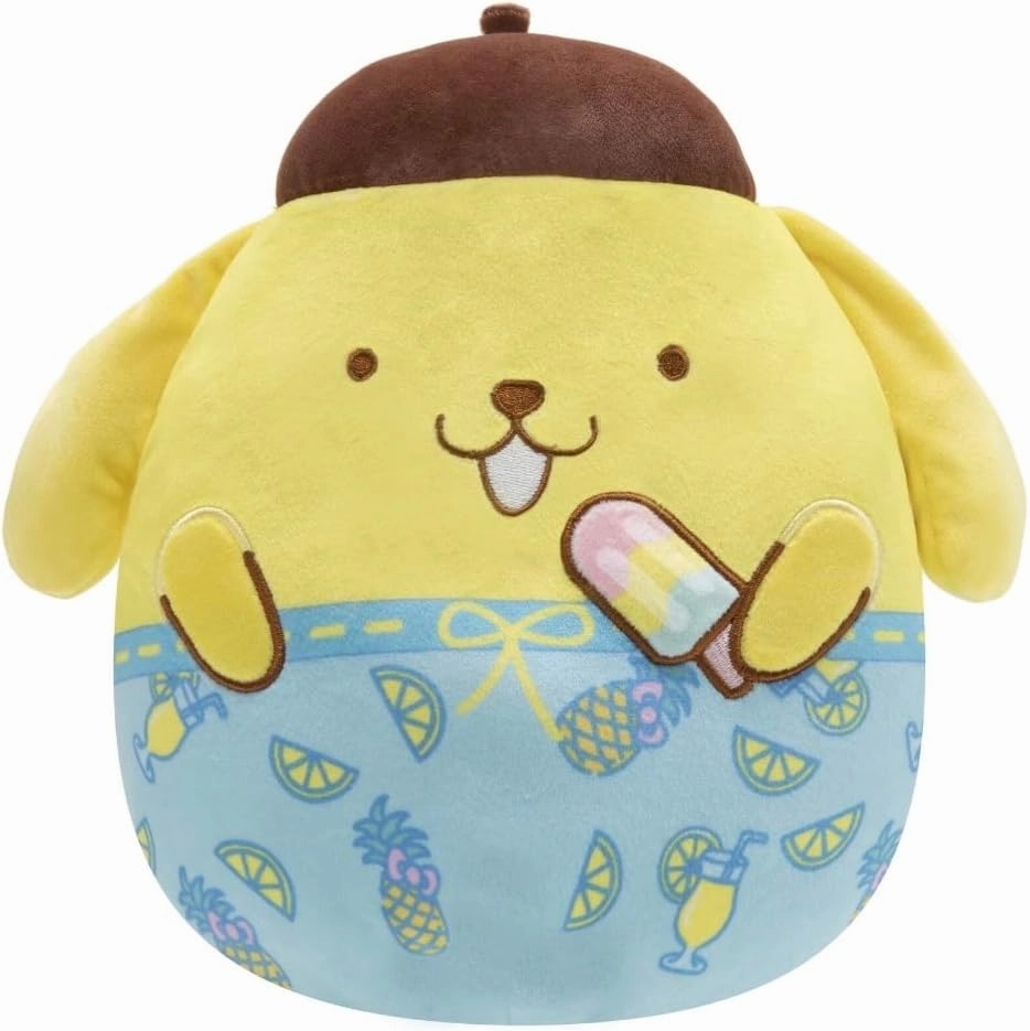 Squishmallows Child's 10 inch Sanrio Ocean Party Series Yellow Plush Pompompurin Beach