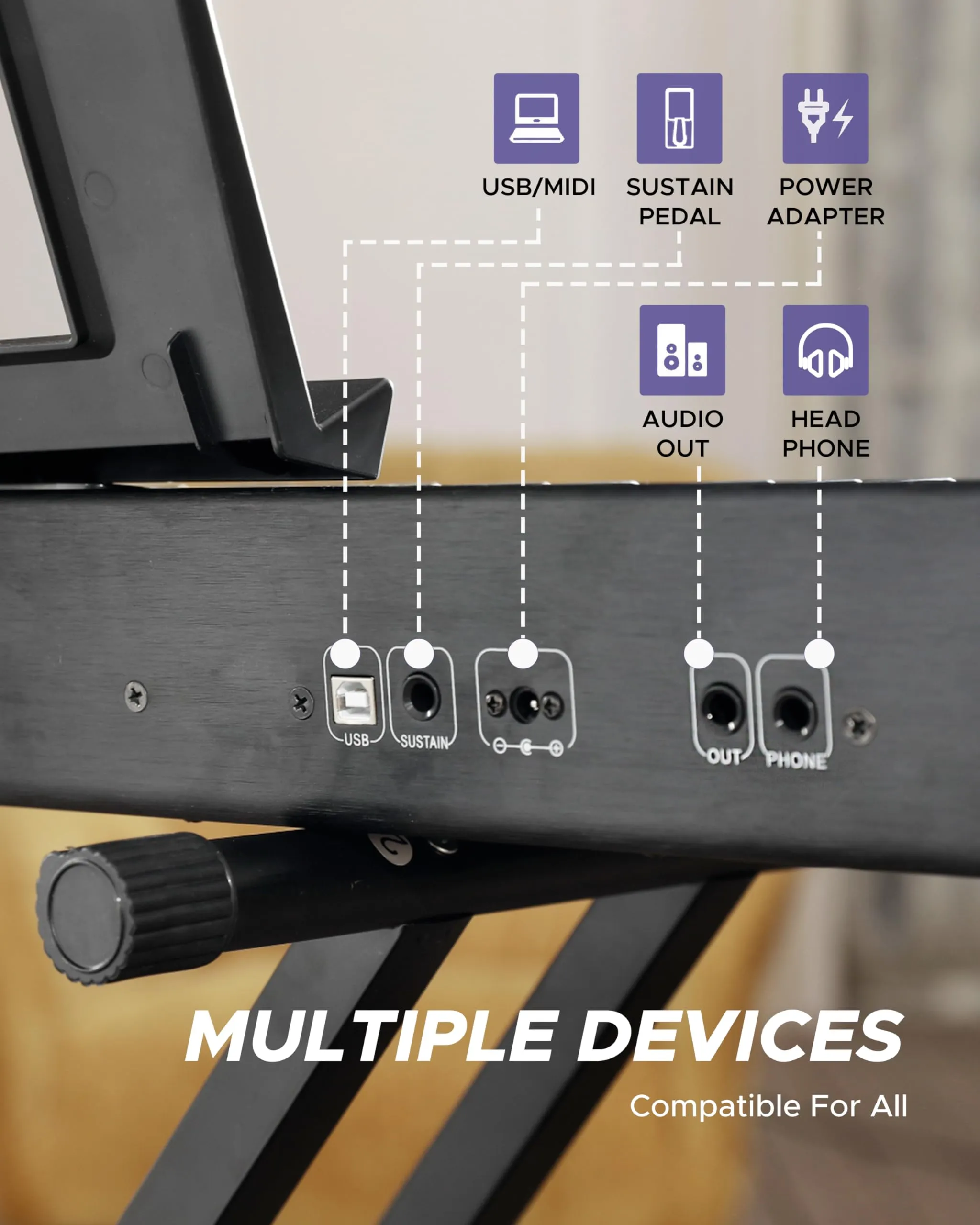 Starfavor 88 Key Full Size Digital Piano, Electric Keyboard Set with Semi-Weighted Keys, Smart Voice Sampling, Recording/MIDI/USB, Dual 20W Speakers, Sustain Pedal, Power Supply, Stand