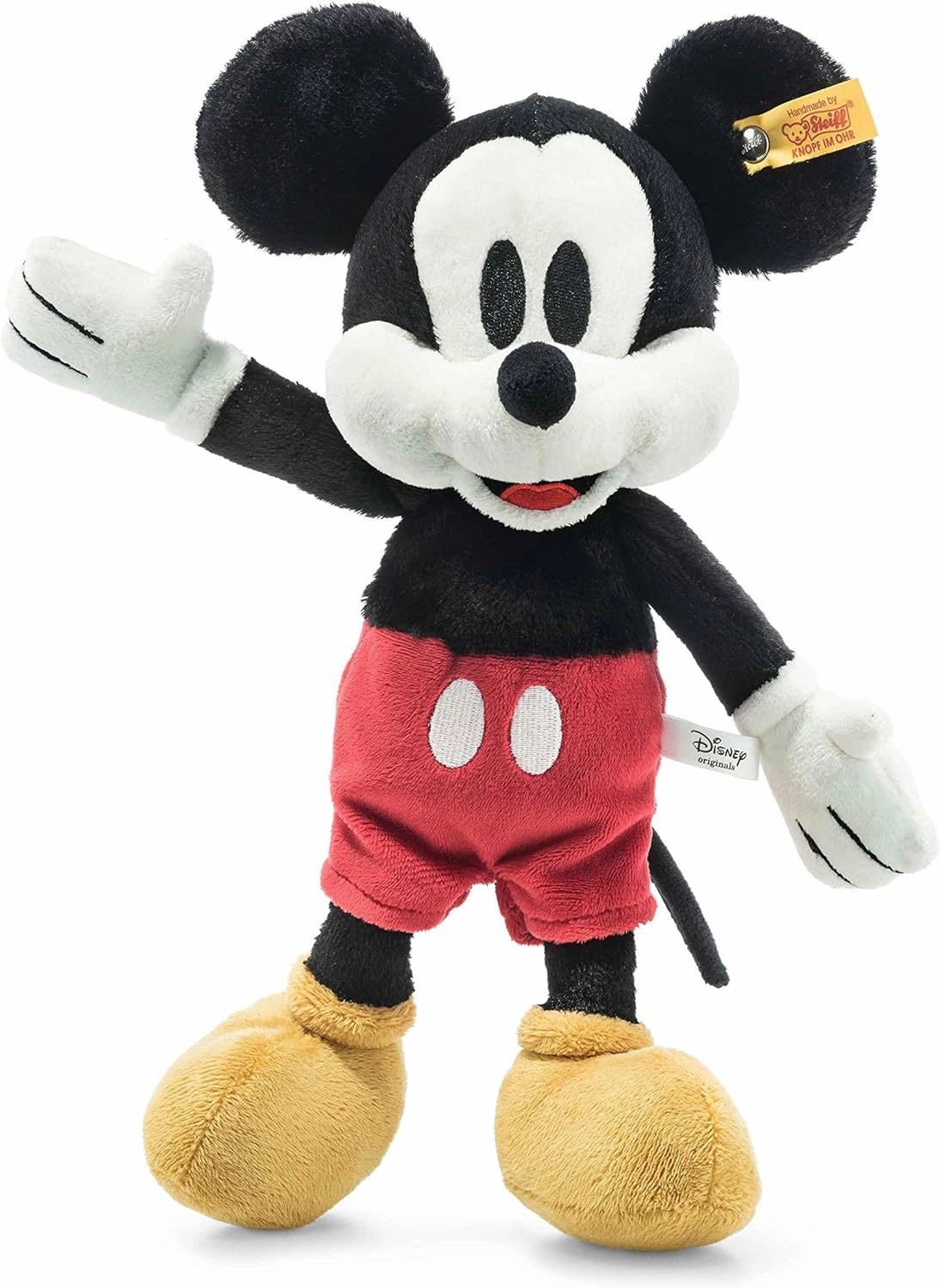 Steiff Disney Mickey Mouse – Soft Cuddly Friends Premium Plush Toy – Classic Stuffed Animal, 12 Inches
