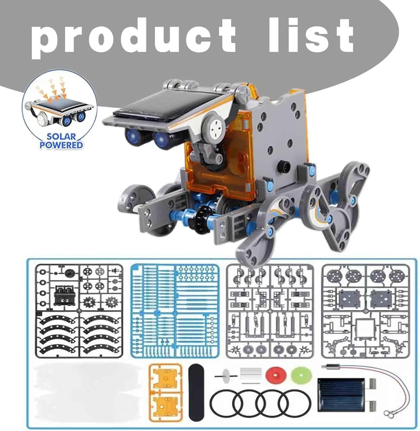 STEM 6-in-1 education solar robot space toys system project kit toys for kids science discovery educational games for kids 6 7 8 9 10 11 12 easter basket stuffers diy Boys girl birthday gifts toys fun