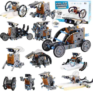 STEM 6-in-1 education solar robot space toys system project kit toys for kids science discovery educational games for kids 6 7 8 9 10 11 12 easter basket stuffers diy Boys girl birthday gifts toys fun