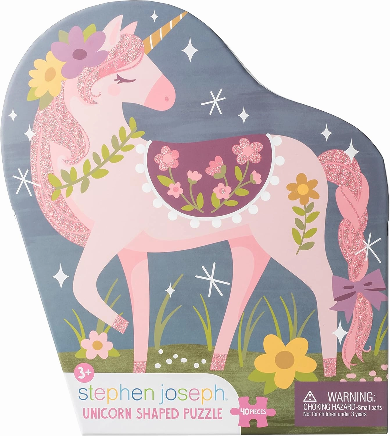 Stephen Joseph, Shaped Jigsaw Puzzle, 40 Pieces Preschool Toddler Puzzle, Unicorn