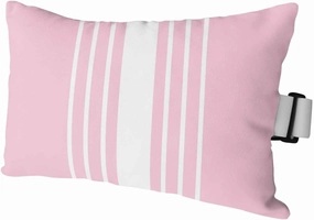 Striped Outdoor Head Resting Pillows with Insert Simple White Modern Pink Background Abstract 1 Pack Waterproof Lumbar Pillows with Adjustable Elastic Strap for Patio Chaise Beach Chair, 11”x16”