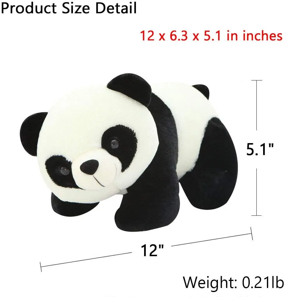 Stuffed Panda Animal Plush Toys 12 Inches Animal Stuffed Plushies Super Soft Cute Cuddly Pillow Cushion Stuff Dolls Birthday Xmas Gifts for Children Kids Boys Girls Room Decor Bedtime, 12Inches