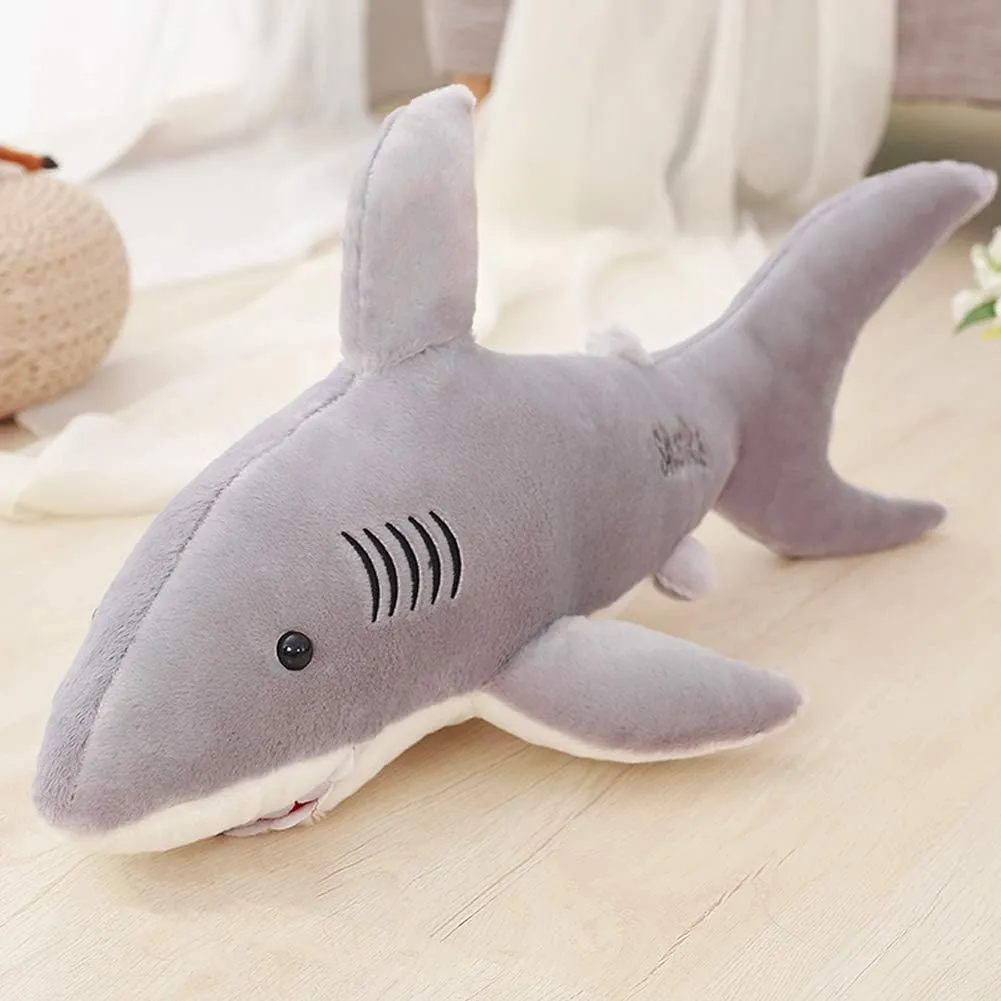 Stuffed Shark Animal Plush Toy 26 Inch Large Great White Animal Stuffed Plushies Super Soft Cute Cuddly Pillow Cushion Stuff Dolls Gift for Children Kids Boys Girls Room Decor Bedtime, 26Inches
