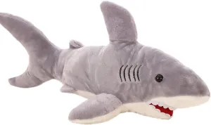 Stuffed Shark Animal Plush Toy 26 Inch Large Great White Animal Stuffed Plushies Super Soft Cute Cuddly Pillow Cushion Stuff Dolls Gift for Children Kids Boys Girls Room Decor Bedtime, 26Inches