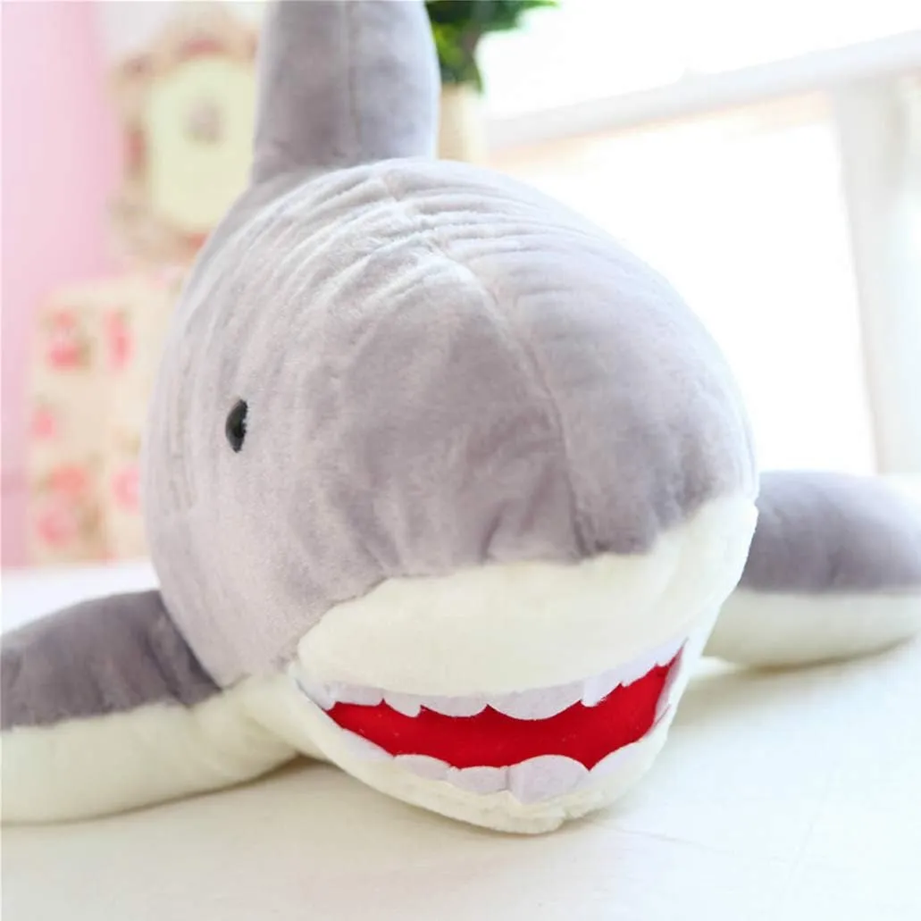 Stuffed Shark Animal Plush Toy 26 Inch Large Great White Animal Stuffed Plushies Super Soft Cute Cuddly Pillow Cushion Stuff Dolls Gift for Children Kids Boys Girls Room Decor Bedtime, 26Inches