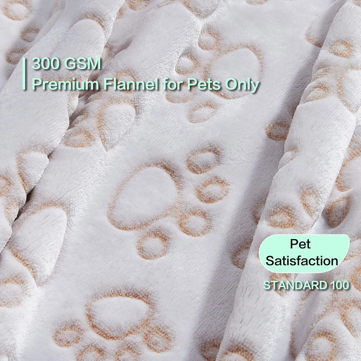 Stuffed Premium Soft Dog Blanket, with Flannel Beige Cute Paw Print, 32 * 40 inches, Cat Blanket Puppy Supplies Dog Products Stuff Essentials