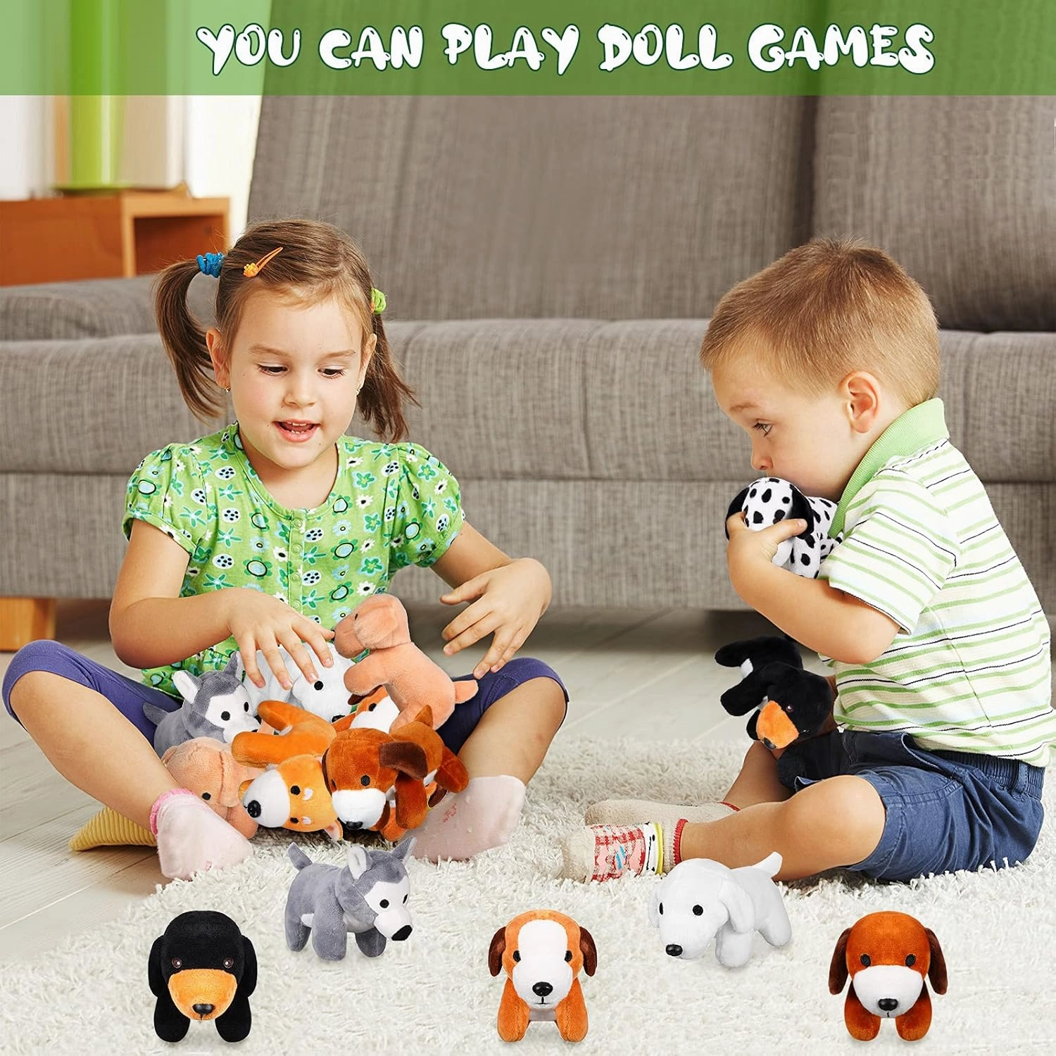 Sumind 8 Pieces Plush Dogs 5 Inch Stuffed Animals Bulk Assorted Cute Stuffed Dogs Small Animal Plush Toys for Girls Boys Graduation Valentine School Classroom Party Supplies Favors(Dog)