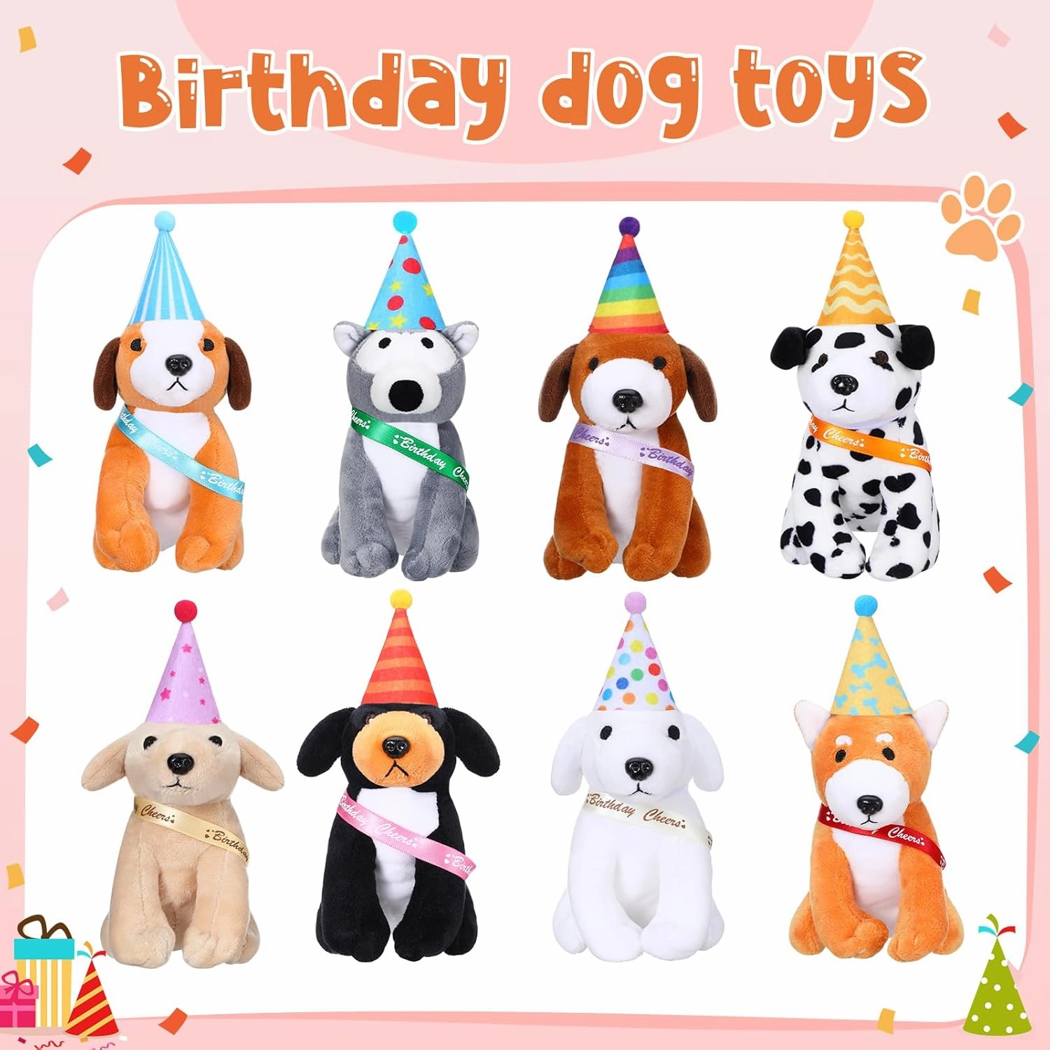 Sumind 8 Pieces Plush Dogs Stuffed Animals Bulk Assorted Cute Stuffed Dogs 5 Inch Small Animal Plush Toys for Girls Boys Graduation Valentine School Classroom Party Supplies Favors (Mixed Dog)