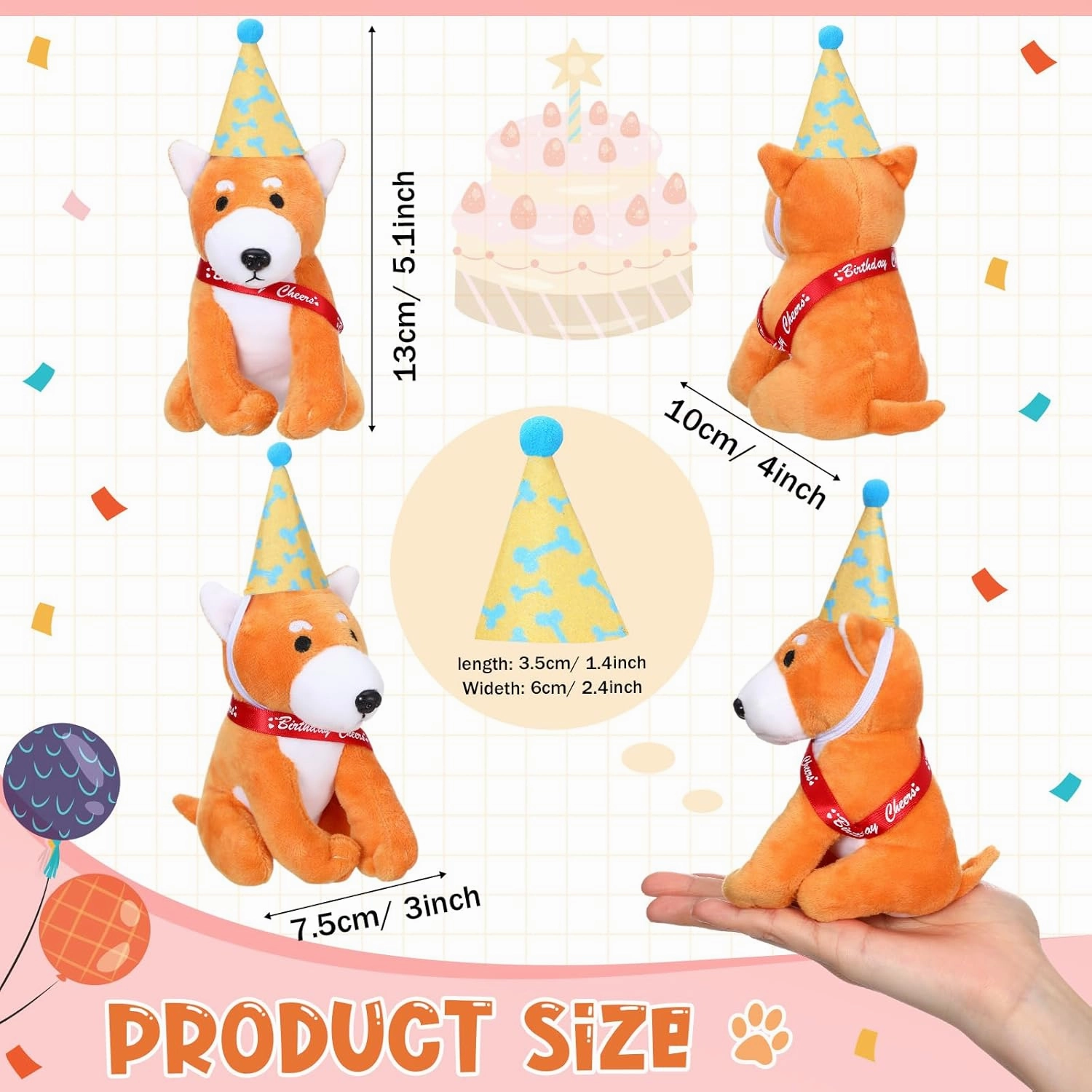 Sumind 8 Pieces Plush Dogs Stuffed Animals Bulk Assorted Cute Stuffed Dogs 5 Inch Small Animal Plush Toys for Girls Boys Graduation Valentine School Classroom Party Supplies Favors (Mixed Dog)