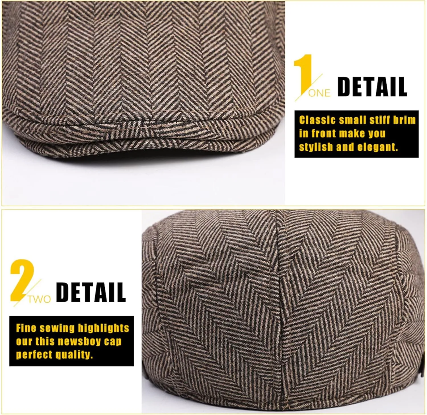 Sumolux Mens Newsboy Cap Winter Beret Hat Cabbie Flat Cap