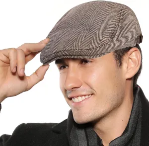 Sumolux Mens Newsboy Cap Winter Beret Hat Cabbie Flat Cap