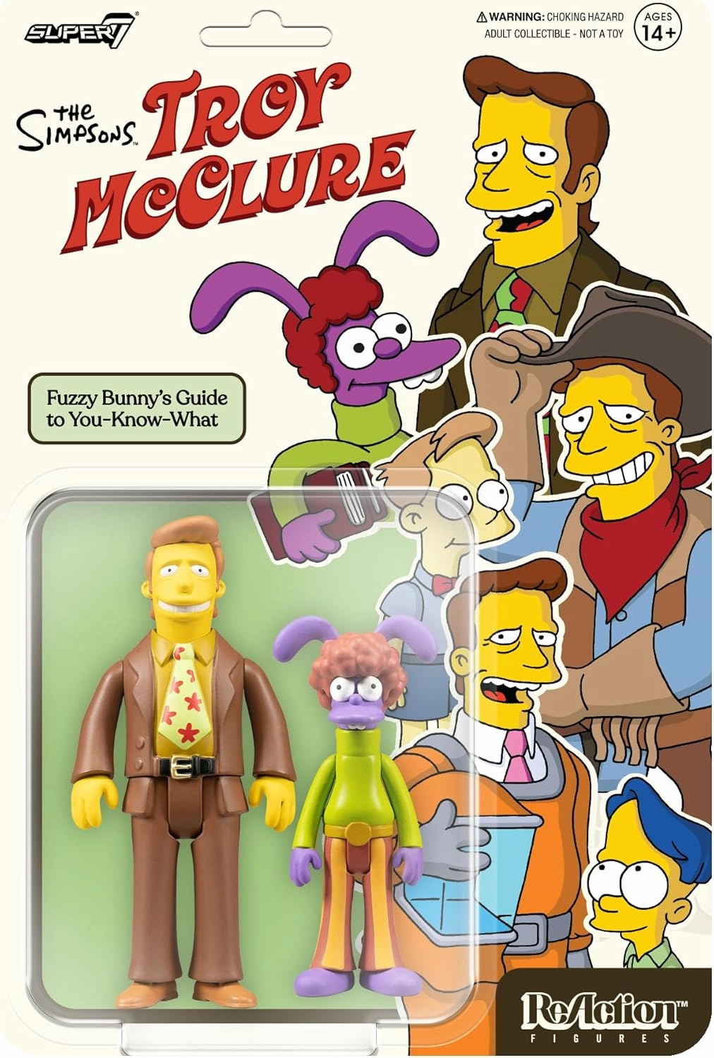Super7 The Simpsons Troy Mcclure (Fuzzy Bunny's Guide to You-Know-What) - 3.75" The Simpsons Action Figure Classic TV Show Collectibles and Retro Toys