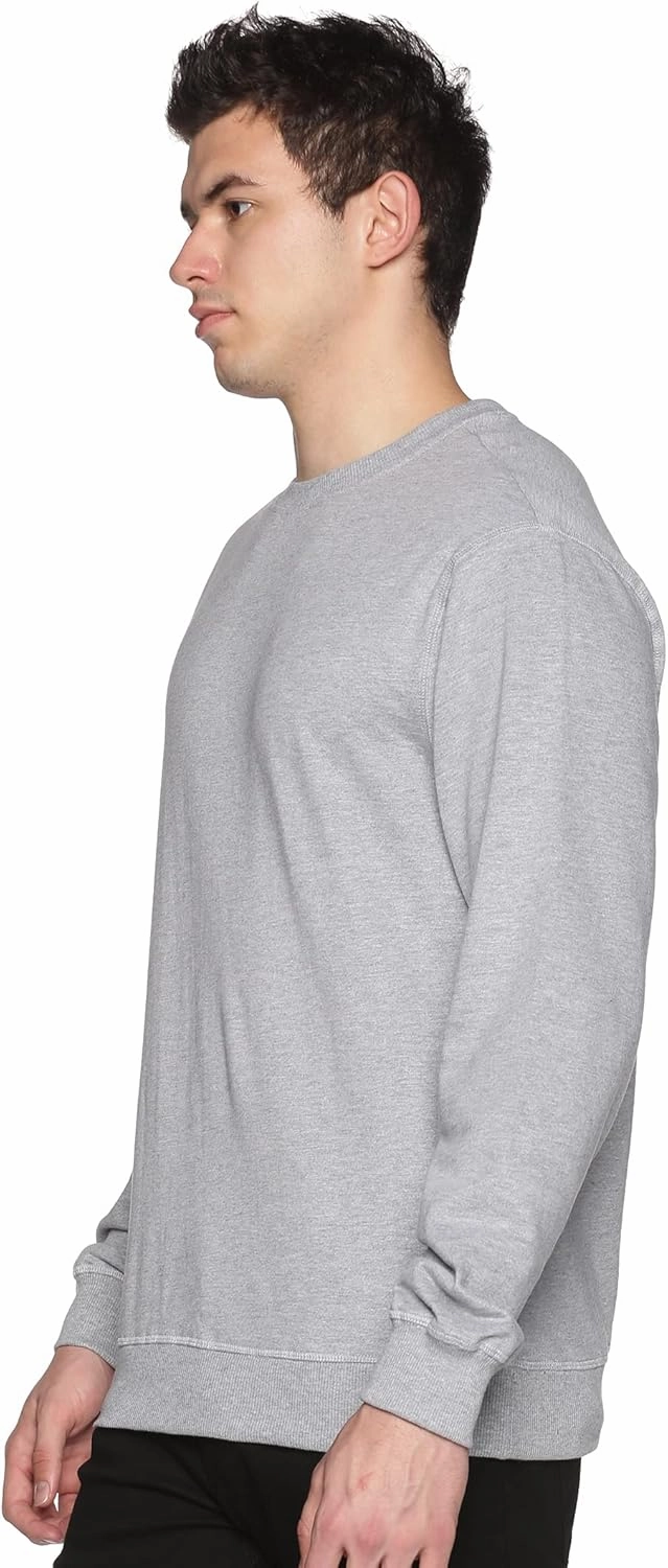 Sweatshirt for Men’s 100% Cotton Crewneck Long Sleeve Heavyweight Regular Fit Pullover Warm Plain Top